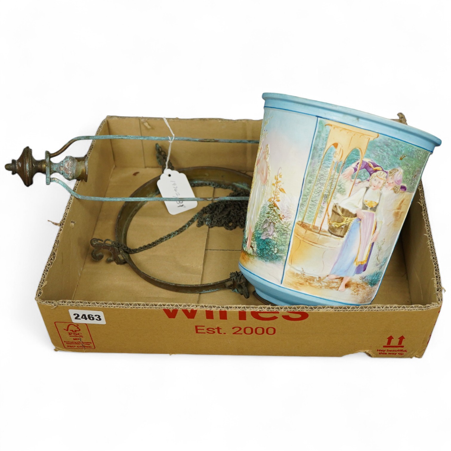 A late 19th century lithophane hanging lantern